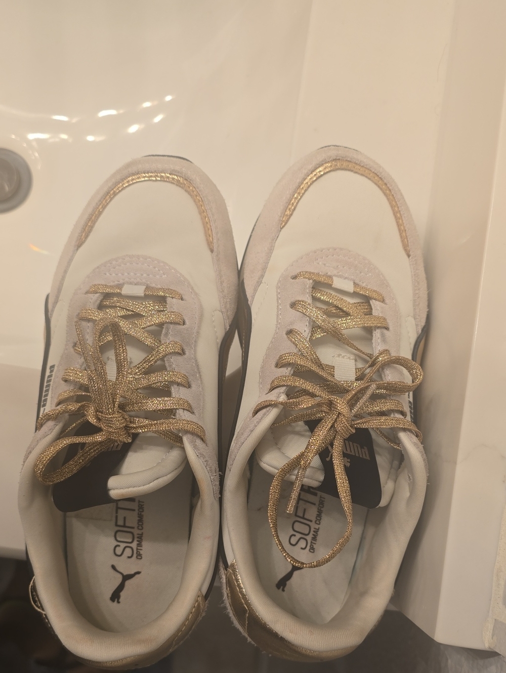 Puma Easy Rider Mixed Metals - White Gold Sneakers